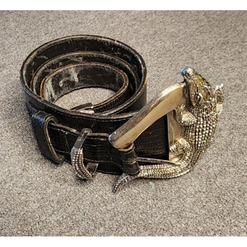 Vintage Ravid Artistic‎ Leather Crocodile Buckle and Foot Size 30 RARE!!